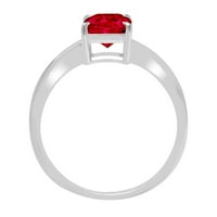 2. CT sjajan zračenje Clear Simulirani dijamant 18k bijeli zlatni pasijans prsten SZ 5.75