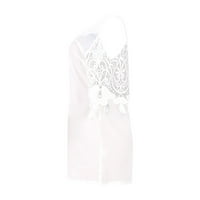 Ljetni vrhovi za žene V izrez hladnog ramena T majice čipkaste patchwork bluza sa rukavima čvrsto elegantna