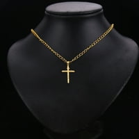 Zlatni 14k žuti zlatni religiozni raspet privjesak za ogrlicu ili lanac
