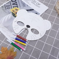 Hemoton set DIY bijeli papir životinja maska ​​prazno slikanje zanatske maske za djecu TIGER maske i