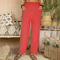 Ženske plus veličine Hlače Ležerne i ljetne pune boje labave pune dužine hlače Bež 8