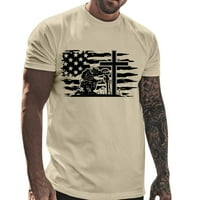 Muške majice Dan nezavisnosti Zastava Odštampani kratki rukav O-izrez Oruške ljetne casual berbe nevolje Tee Comfy meke majice