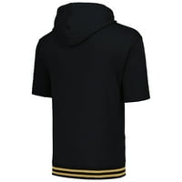 Muški Mitchell & Ness Black New Orleans Saints Pred-igra kratkih rukava pulover Hoodie
