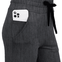 Siliteelon ženska široka noga kapri joga hlače labave fitness hlače sa džepovima