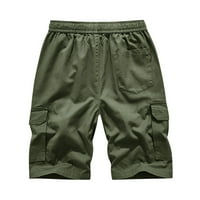 Ecqkame muns Cargo kratke hlače Muške ležerne prilike pune boje na otvorenom Pocket plaža Radni pantalona za teretna kratke hlače zelena xxxxl