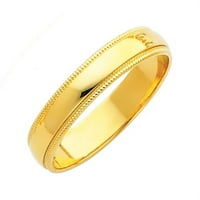 14k žuto zlato miligrafski vjenčani vjenčani rubni prsten nakit pokloni za žene - 2. grama