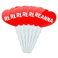 Reanna Heart Live Cupcake Picks Toppers - Set od 6