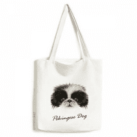 Crno-bijeli slatki pekinški pas kućni ljubimac Tote tote platnene torbe s kupovinom Satchel casual torba