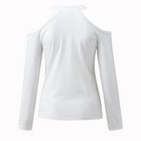 Hladne vrhove ramena za žene 3D digitalni tisak majica dugih rukava Spring tanki V izrez Pulover Tunike