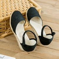 Sawvnm Summer Dame Cipele Platform Klin na petu Zatvorene nožne sandale Ležerne prilike ženske sandale Hot prodaje Crna nas: 7.5