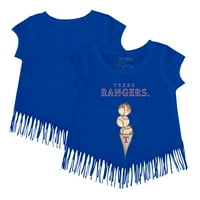 Djevojke Toddler Tiny Turpap Royal Texas Rangers Trostruka majica Scoop Fringe