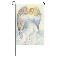 Prekrasan anđeo sa krilima Zastavi za vrt na otvorenom banner