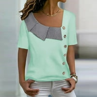 Bluze za žene modni casual okrugli vrat Bubble kratkih rukava T-majice Tunic Tops XL