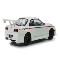 Nissan Skyline GT-R R34, biserni bijeli - Greenlight - Scale Diecast Model igračka automobila