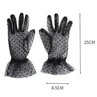 Heiheiup žene crne tačke kratke čipke čipke Prozračne jahačke krema za sunčanje vjenčane rukavice rukavice