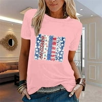 Eczipvz ženske vrhove ženske američke zastave Popsicle majice 4th juli Patriotske smiješne grafike ružičaste, 4xl