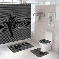 Crtani slatka tuš zavjesa smiješna mačka ispis dječje kupaonice Vodootporni zaslon za zaslon za kupanje prostirke za toalete