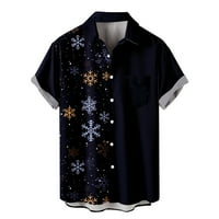 Zunfeo Funny T majice za muškarce-rever s kratkim rukavima dolje Vintage Labave košulje Božićne vrhove plaže sa džepovima tiskanim vrhovima crna 14