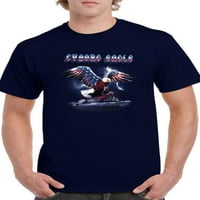 Cyborg Eagle Rad Art Majica Muškarci -SmartPrints Dizajn, muški X-veliki