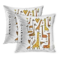 Giraffes kolekcija za vaš dizajn BABY crni jastučni jastučni jastučni poklopac od 2