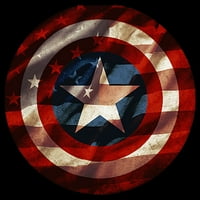 Muška marvel Captain America Shield Grafički grafički tee crni veliki