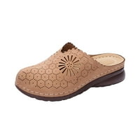 Loyisvidion ženske sandale čišćenje ljetnih dama papuče ženske cipele casual klinovi peta sandale rollback khaki 8.5