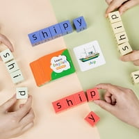 Drvena križaljka zagonetke blokova igra Word Spiling Cubs Igračke riječi podudaranje
