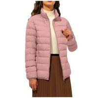 Jakne za žene modni casual osnovni obični fit kaputi od čvrste jakne plus veličina vjetra sigurnosni kaput ružičasti xl