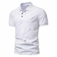 Muška modna casual gumba Down Henley majica Kafa s kratkim rukavima Majica Lapel košulja Karijera Bluza Business Majica Boys Boho Tops Biker Majica White XL