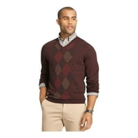 Van Heusen Mens Feeder-Stripe Diamond V pulover pulover, crveni, XX-veliki