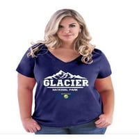 Normalno je dosadno - Ženska majica plus veličine V-izrez, do veličine - Glacier Nacionalni park