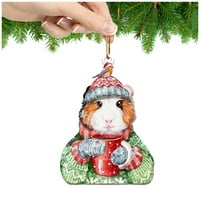Heiheiup božićne božićne zabave Dvostruki akrilni bočni pokloni ukrasi mačjskih vjeverica privjesci
