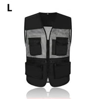 TOMA NERIES Ljetna ribolovna jakna s prednjim džepovima višestrukim patentnim zatvaračem, muški gornji odjeća na otvorenom Igre Dodaci crna l