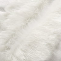 Ženski dugi vuneni kaput elegantan mješav kaput kaput jakne, bijeli