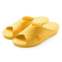 Crocowalk Ženske slajdova Summer Sandals Wedge Beach cipele za cipele Papuče Lagano klizanje na casual cipela Žuta 5.5
