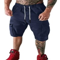 Rejlun Muškarci Teretne kratke hlače Elastične stručne ljetne hlače Dizalice Havajski mini pantalone Klasična fit odmor duboko siva m