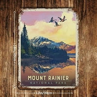 Vintage Retro Travel Mount Rainier Nacionalni park Dank-limenka vintage Metal Pub Club Cafe bar Početna