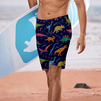 Boy's i muške kratke hlače za plaže Dinosaurske gaćice za muškarce, plaže kratke hlače za muškarce Ljeto Flowy Shorts Hawaii 3D Swim trunks Brze suho plivanje kovčega za muškarce TEEN H HOĆE