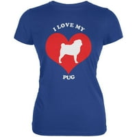 Valentines Volim svoj meka majica Pug Royal Juniors - 2x-Large