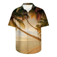 Leesechin muške havajske majice vježbanje casual tipke Hawaii ispis partwown bluza majice kratke rukave na klirensu