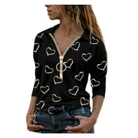 Popust Ženske košulje s dugim rukavima Crewneck Duks leptir grafički vrhovi tiskani pokloni za žene modna odjeća opuštena-fit pulover bluza casual majica crna s