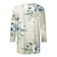 Strugten ženske bluze modni casual rukav tiskani naletirani džemper s V-izrezom Top ženske majice