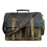 MaheTri kožna laptop glasnička torba Vintage stil ručno rađena torba za muškarce za muškarce