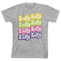 Laffy Taffy Ponavljajte Tekst logotipa Youth Heather Siva majica-Medium