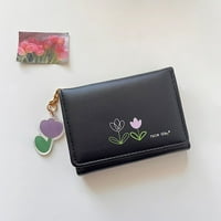 Modne žene ID kratki novčanik cvijeće Print bag hajd hasp torbica višestrukim slotovima s kvačilom