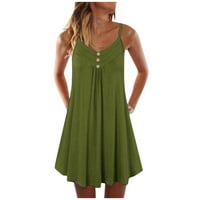 Ženske haljine Halter SOLISA haljina bez rukava kratka sunce haljina za sunčanje zelena s