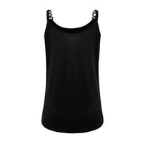 Ženska moda Ljeto Ležerne prilike bez rukava s majicom O-izrez Tors Bluza Crna
