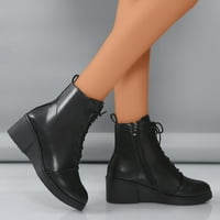 FVWitlyh gležnjače za žene Boots modne ženske cipele casual kratke čizme čipke čipke gore bočne patentne patentne patentne patentne patentne patentne cipele plipe plišane