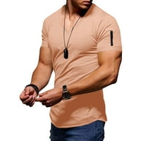 Muške majice Muška ljetna modna casual puni boja džepni majica s kratkim rukavima majica za majicu top