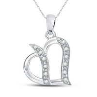 Sterling Silver ženski okrugli dijamantski privjesak za srce CTTW